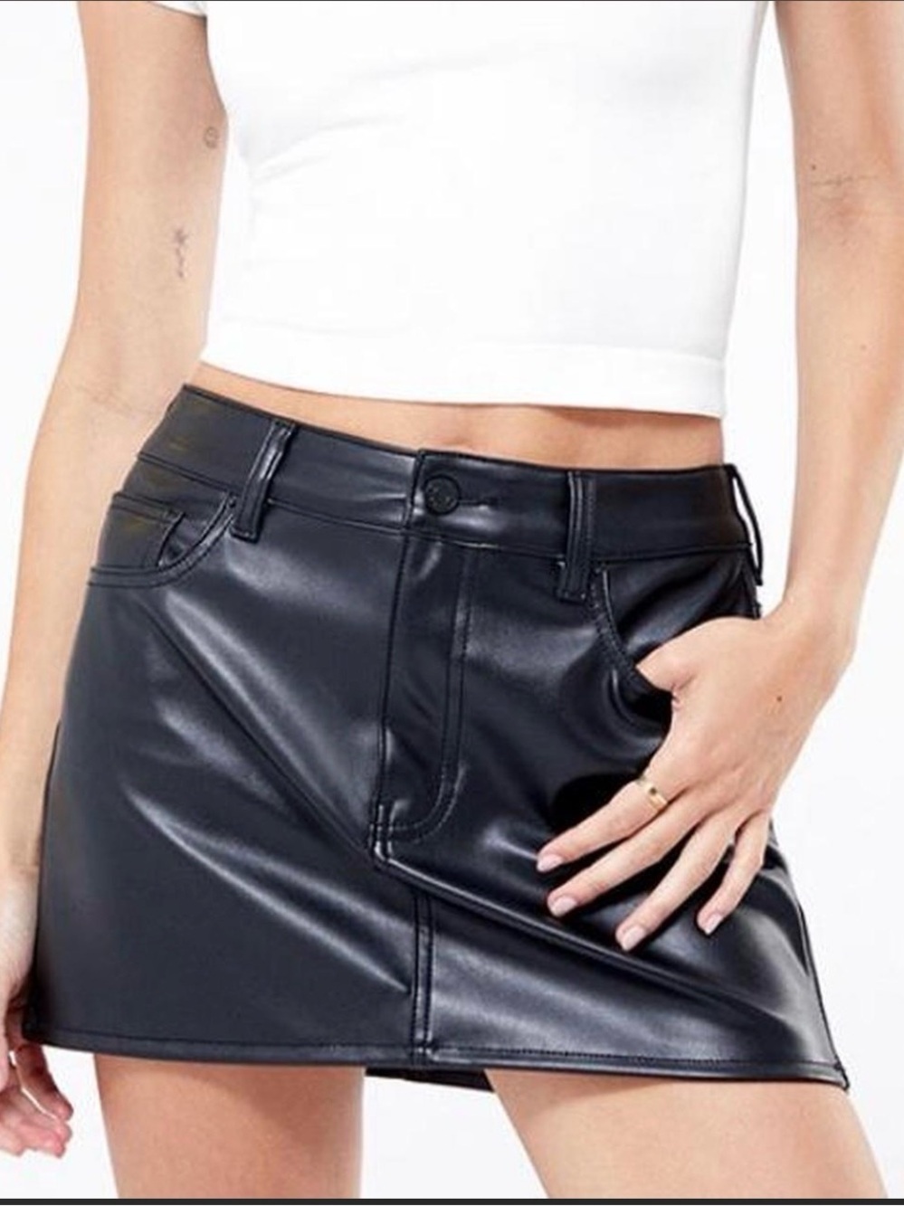 PacSun Black Faux Leather Mini Skirt